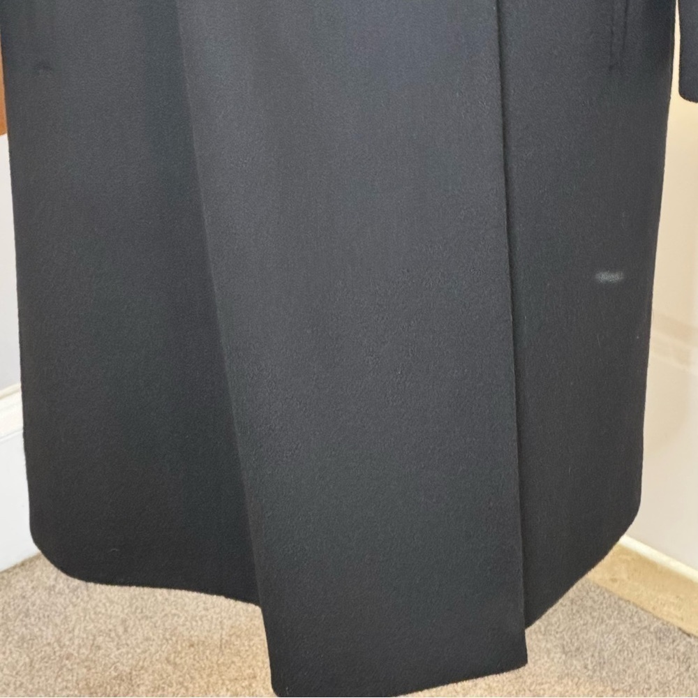 Alorna Black Wool Coat with Fur Collar Midi Lenghth, long - Picture 7 of 16